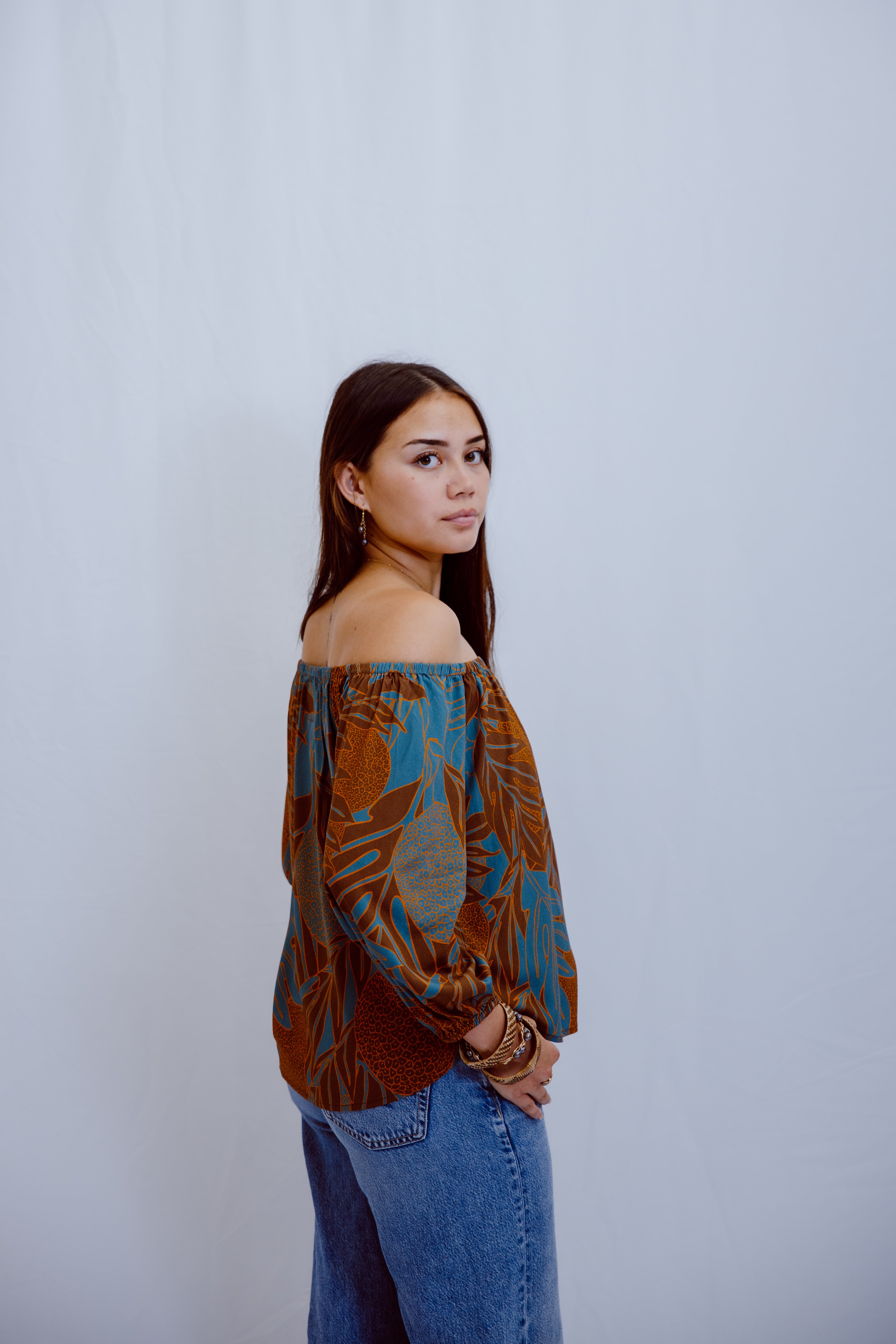 Hi'iaka OTS Long Sleeve Top - Navy Ulu
