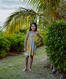 Lauena Girls Dress-Yellow Ulu