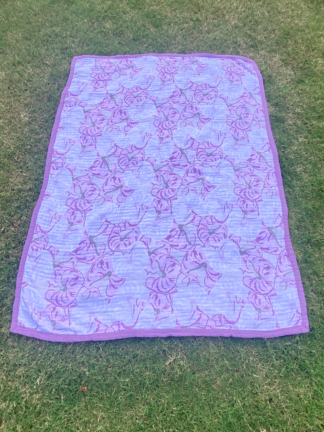 Lavender Anthurium Muslin Blanket