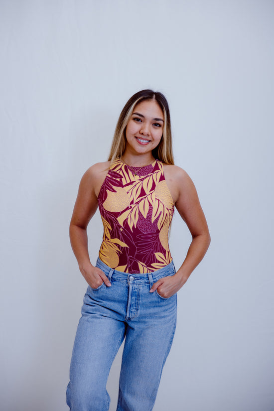 Women's Bodysuit - Burgundy Ulu