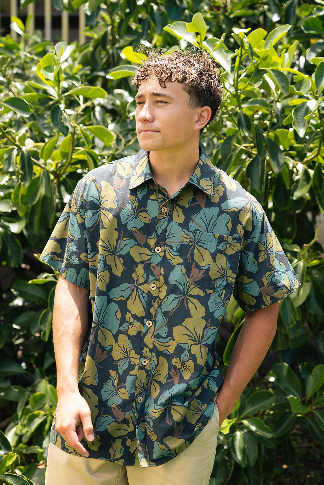 Kawika Men's Aloha Shirt - Peacock