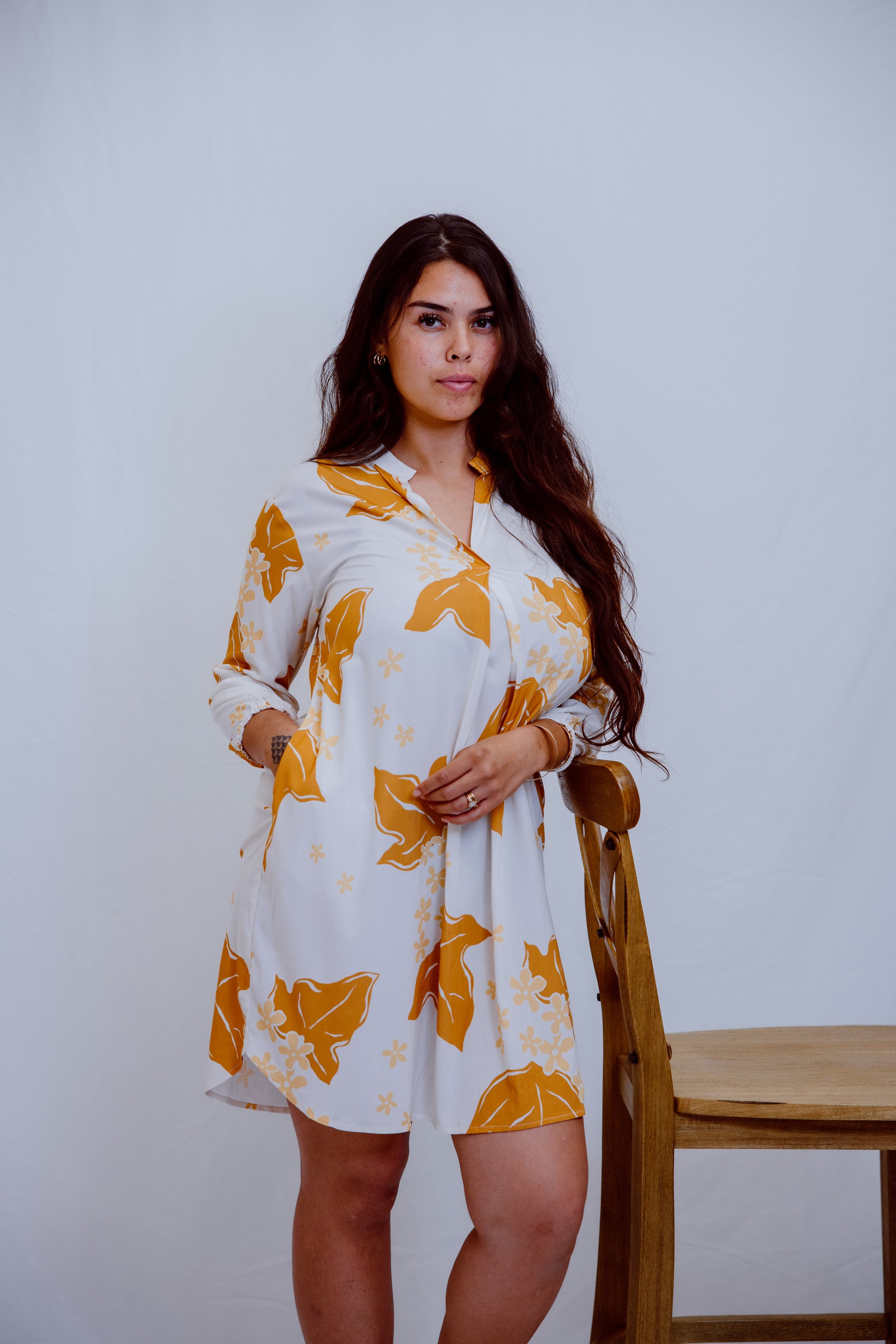 Mahina Long Sleeve Dress 2.0 - Mustard Kukui