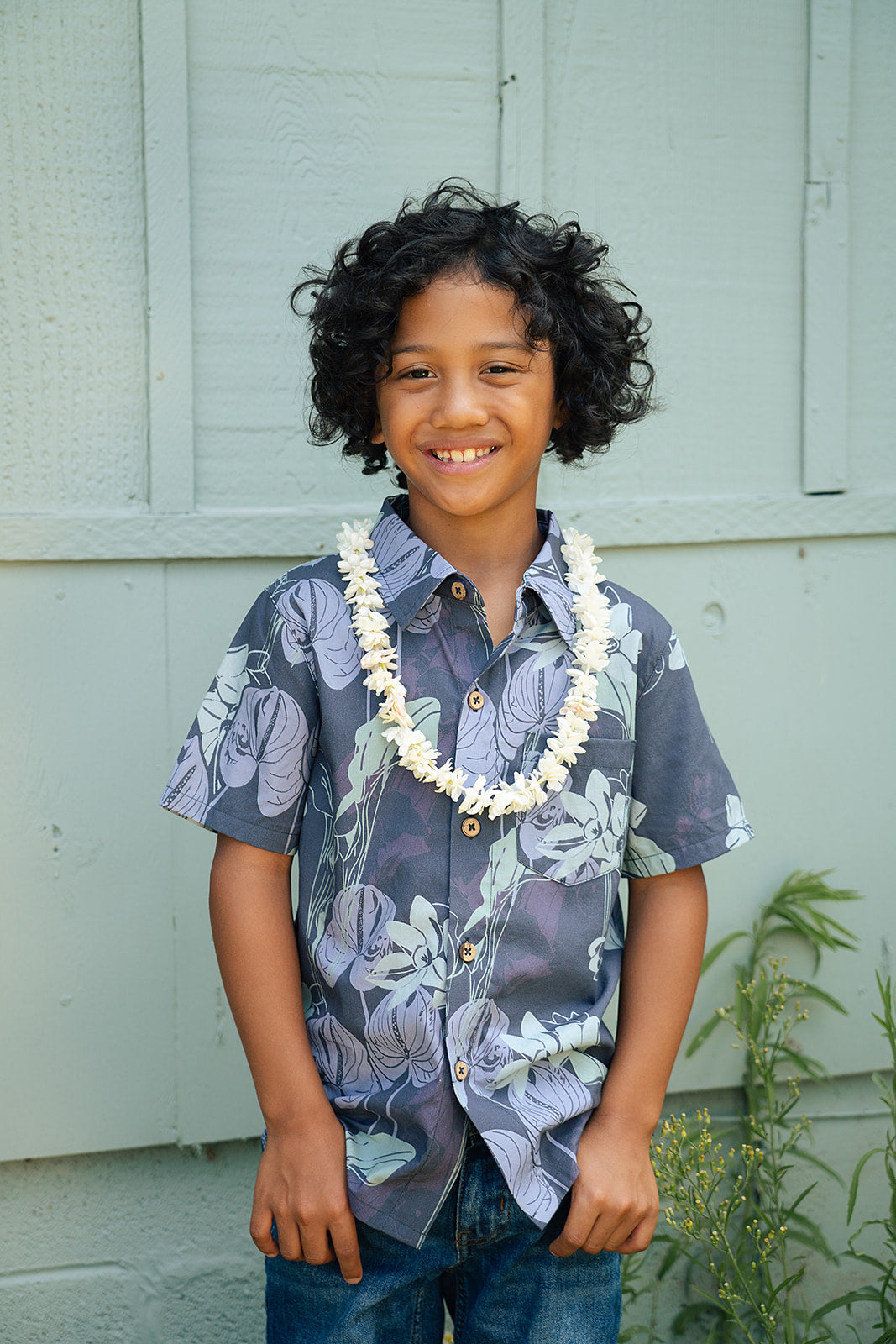 Hila Boy's Aloha Shirt - Midnite