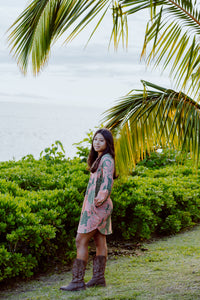 Mahina Long Sleeve Dress- Pink Ulu