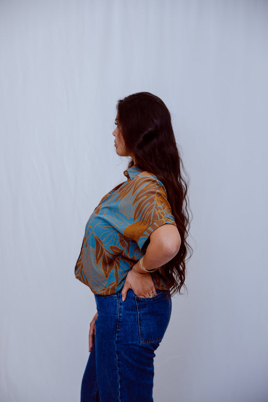 Thelma Aloha Top - Navy Ulu