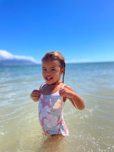 Load image into Gallery viewer, Mauve Retro Hibiscus Keiki  Swimsuit
