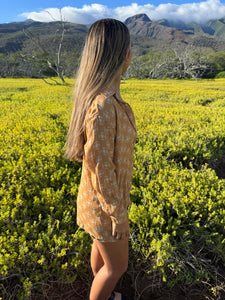 Oihana Oversized Button Up Top- Honey