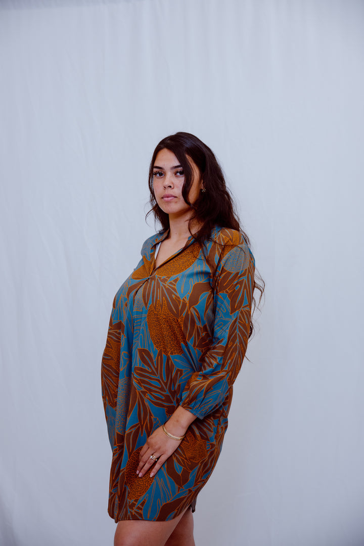 Mahina Long Sleeve Dress 2.0 - Navy Ulu