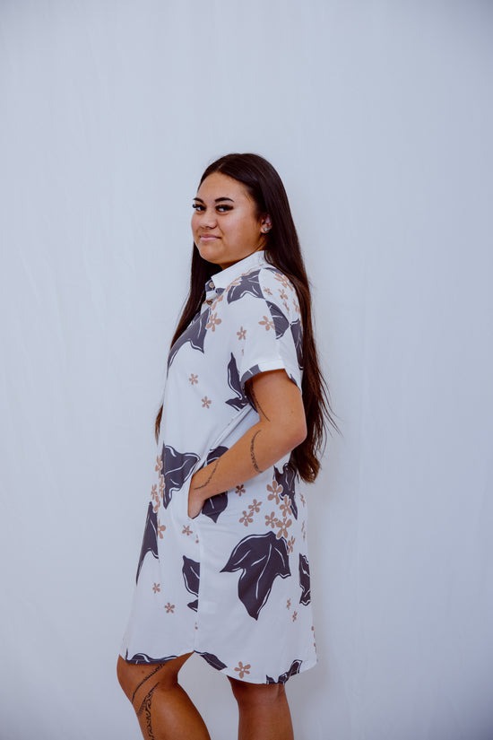 Kaikai Aloha Dress 2.0 - Charcoal Kukui