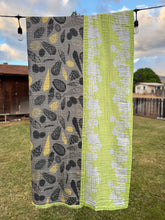 Load image into Gallery viewer, Gray Shells/Yellow Gardenia Muslin Blanket
