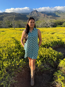 Ella Button Up Dress- Teal