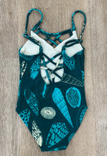 Load image into Gallery viewer, Teal Shells Girls Swimsuit
