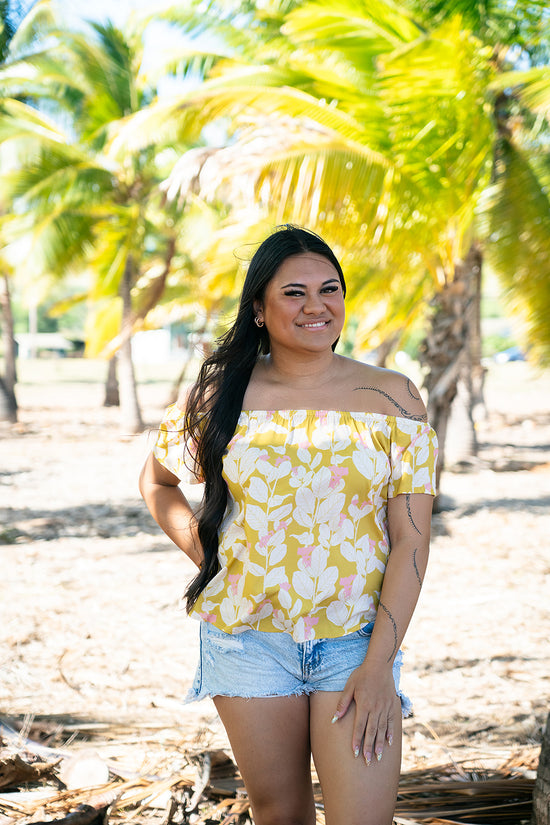 Leimana Off The Shoulder Top- Lemon