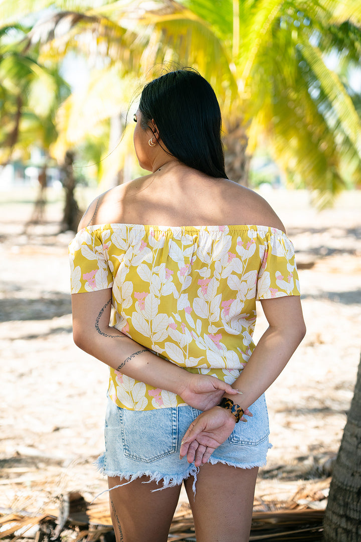 Leimana Off The Shoulder Top- Lemon